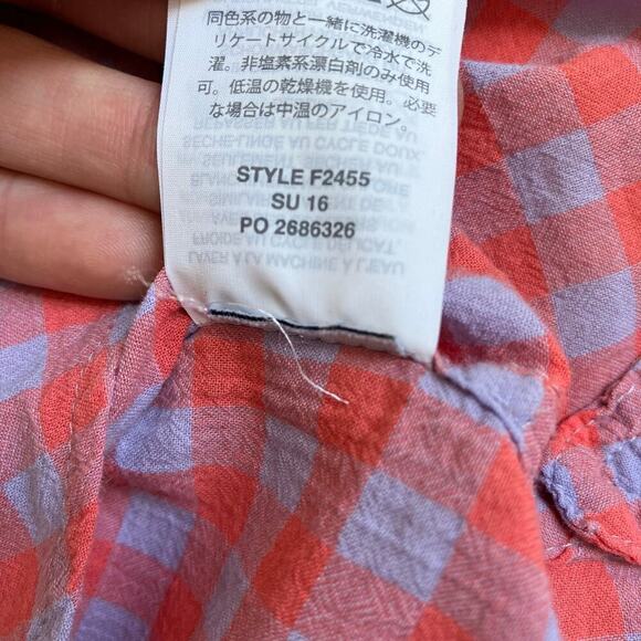 J. Crew Plaid Check Boy Shirt Red Purple Relaxed Fit Casual Cabincore Sz 0 - Picture 16 of 16